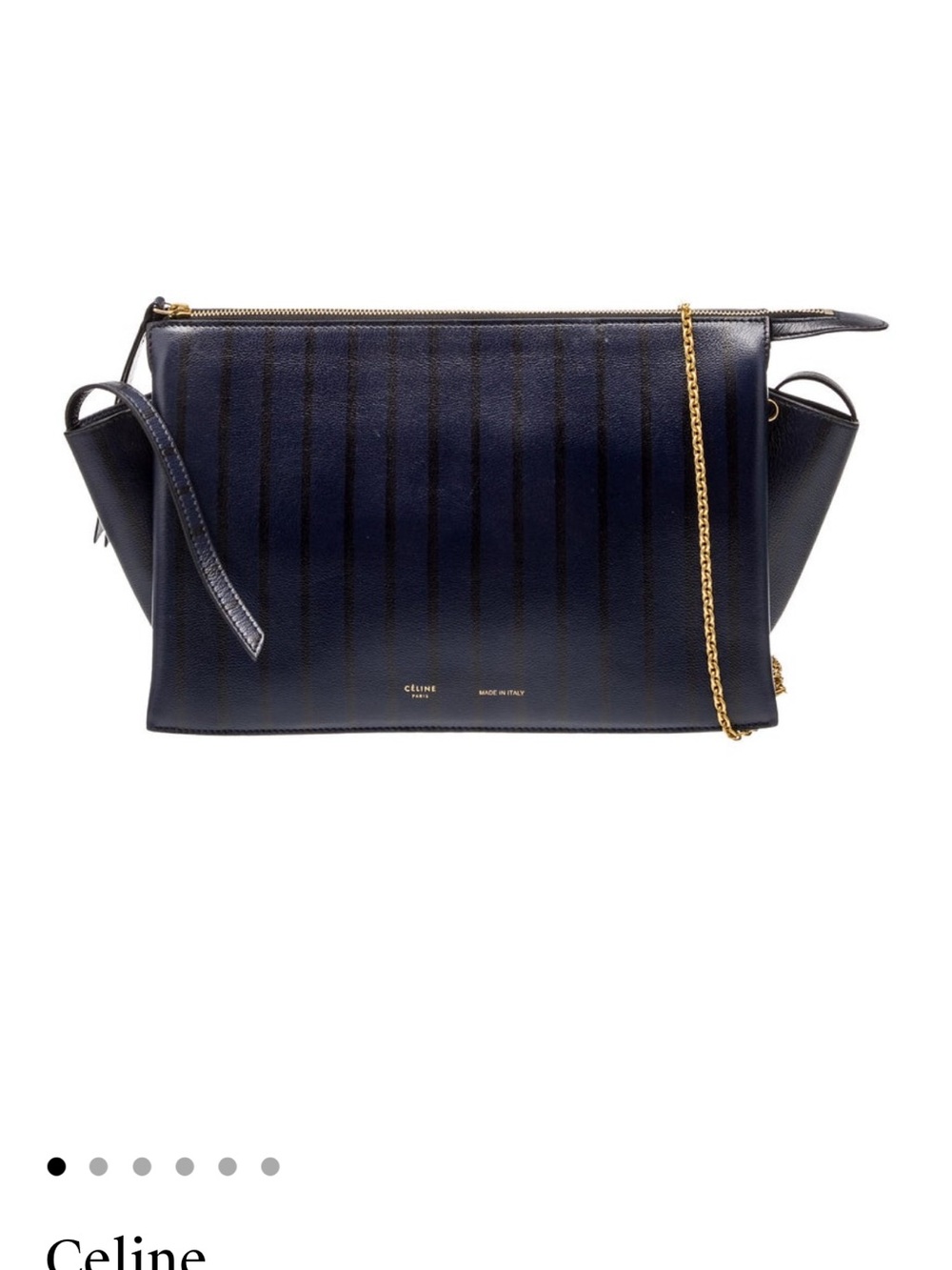 Celine Navy and Gold Chain Crossbody Bag